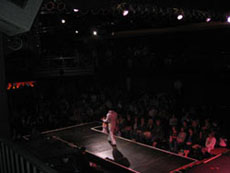 Mike on stage at the Venue